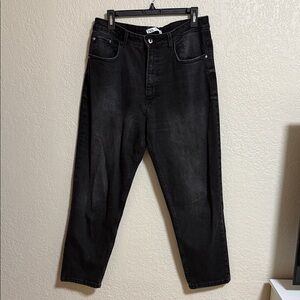 Zara Charcoal Straight-Leg Jeans